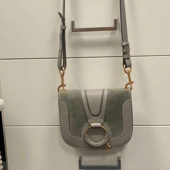 See By Chloe Gray Suede Crossbody/Shoulder Bag